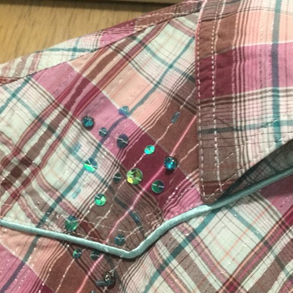 Coastal Cowgirl 20X plaid snap front long sleeve western style shirt size XL - Picture 3 of 7